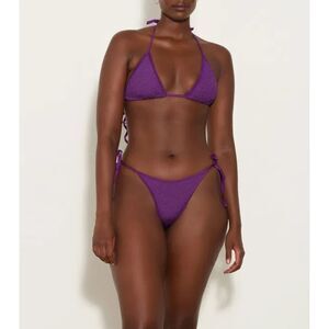 PacSun Swim Eco Purple Smocked Triangle String Bikini Set XS Top M Bottom